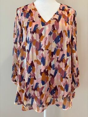 Adrienne Long Sleeve Top Womens Medium NWOT Lined Bodice